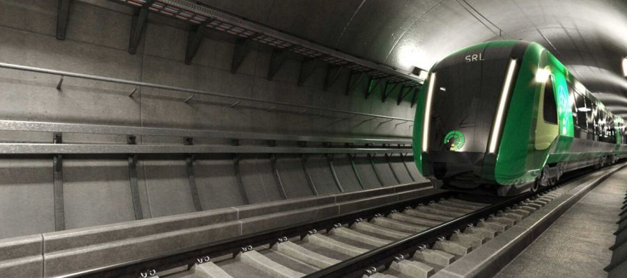 Concept design of SRLA branded train travelling through tunnel