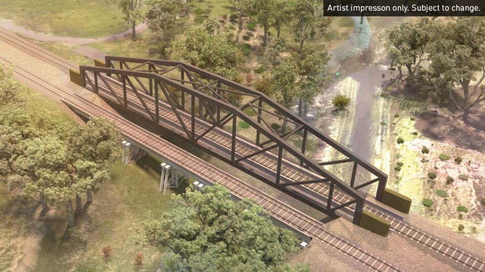 Artist impression of Eumemmerring Creek bridge.