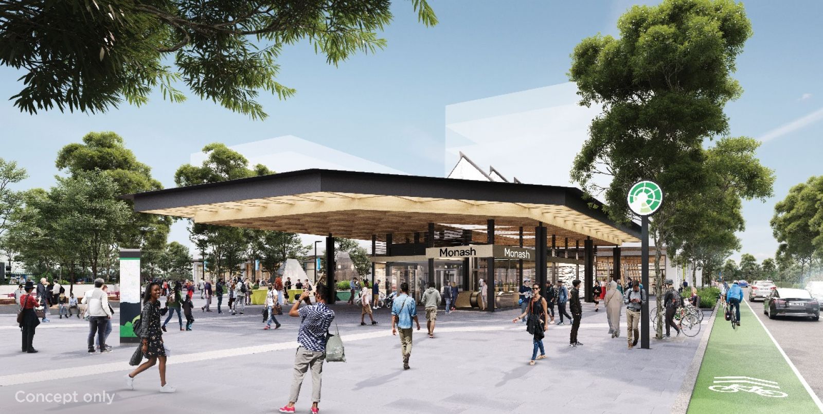 Artist impression of the new Monash Station.