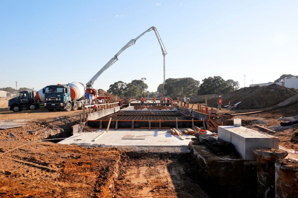 Crews finishing utility protection works