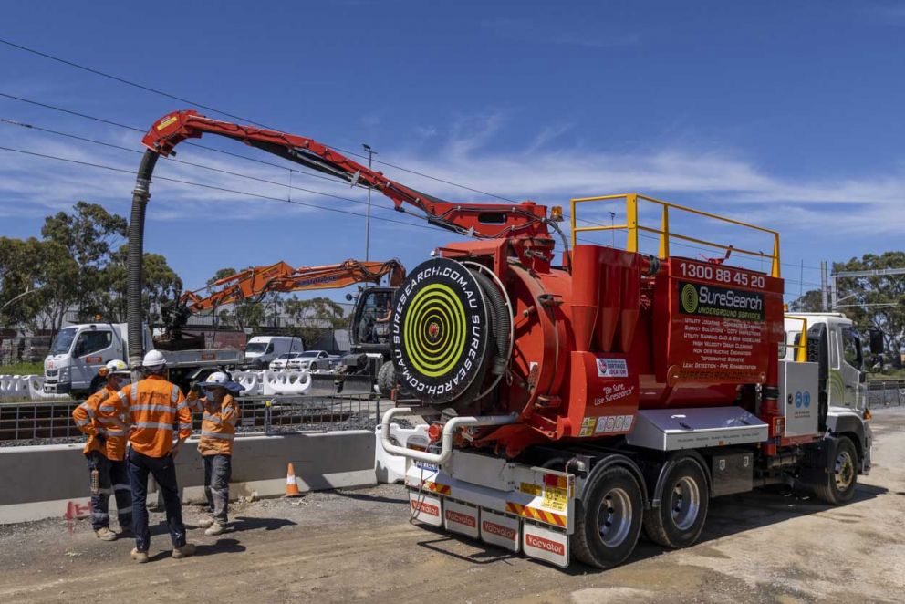 Vac truck defining services underground