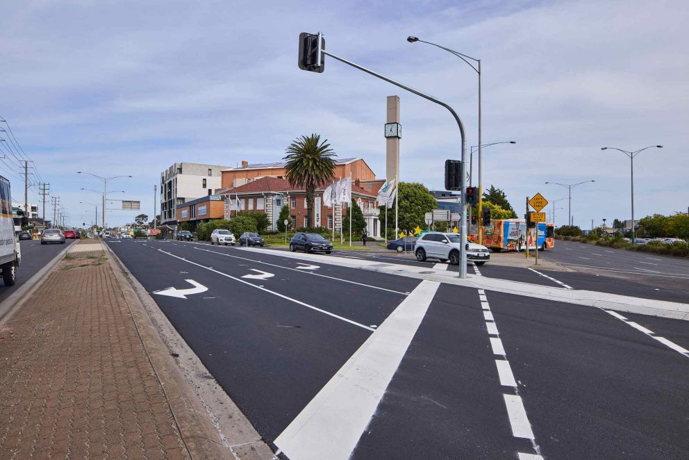 South Road and Nepean Highway construction image December 2021