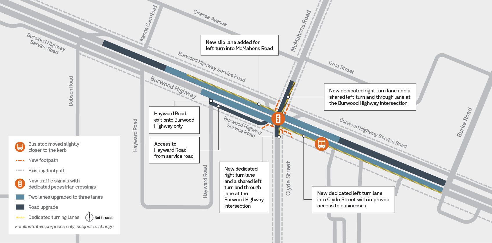 Burwood Highway McMahons Rd intersection 
