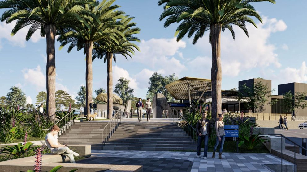 Artist's impression of Cheltenham Station forecourt