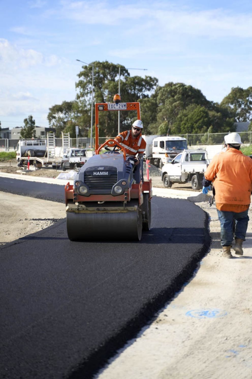 Asphalting new access to pebble patch