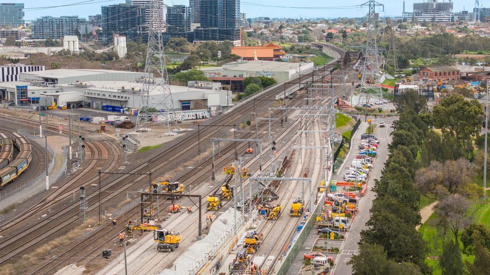 Construction works to connect the Sunbury Line to the Metro Tunnel
