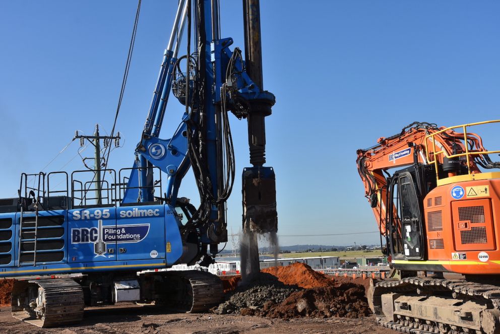 Piling rig getting the job done