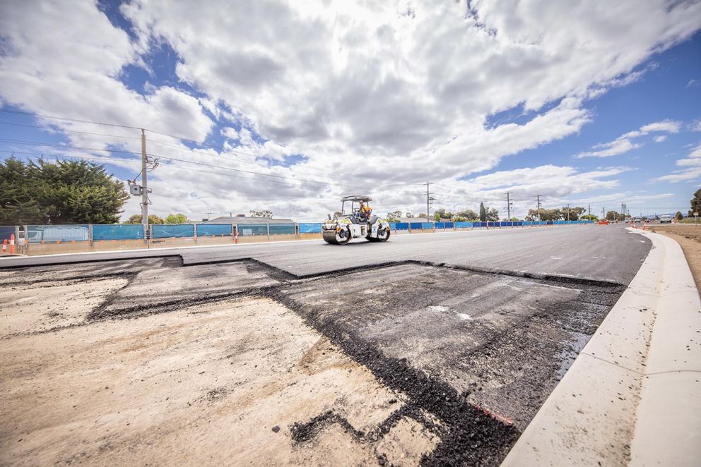 Asphalting along Narre Warren-Cranbourne Road