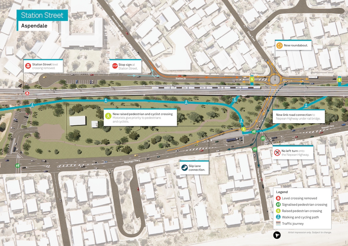 Station Street, Aspendale render map