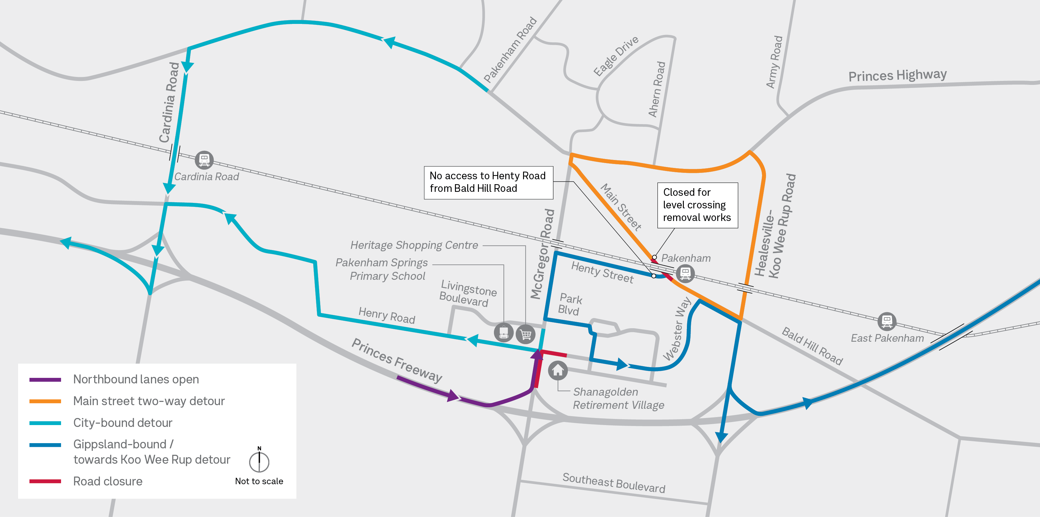 Main St LXRP Closure Detour Map 2