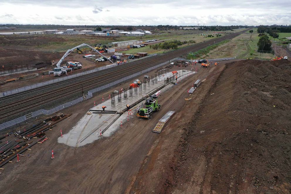 Ison Road Overpass construction progress June 2024