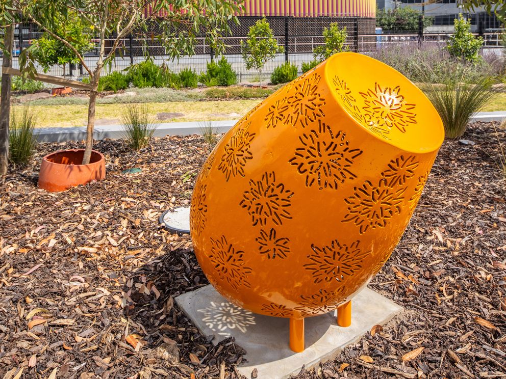 The Bilang sculptures installed in South Yarra Siding Reserve