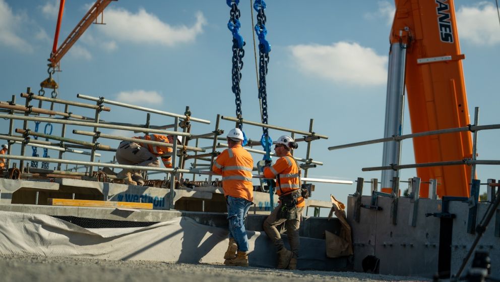 Our team worked 24-7 to install the bridge beams while trains weren't running