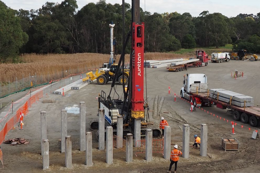 Piling rigs on site in Beaconsfield