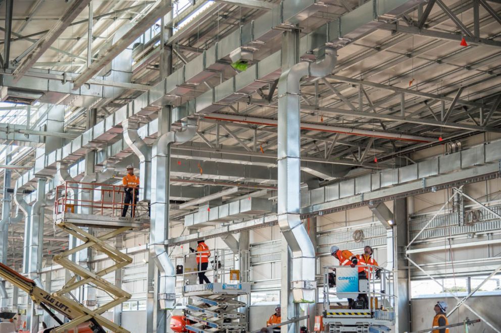 More than 15 tonnes of structural steel was installed in the new Maintenance Facility during the recent 42-day construction blitz