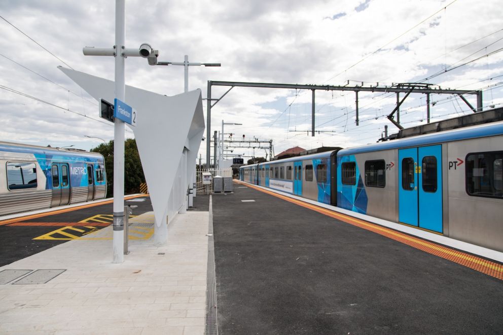 Platforms at the new Frankston Station