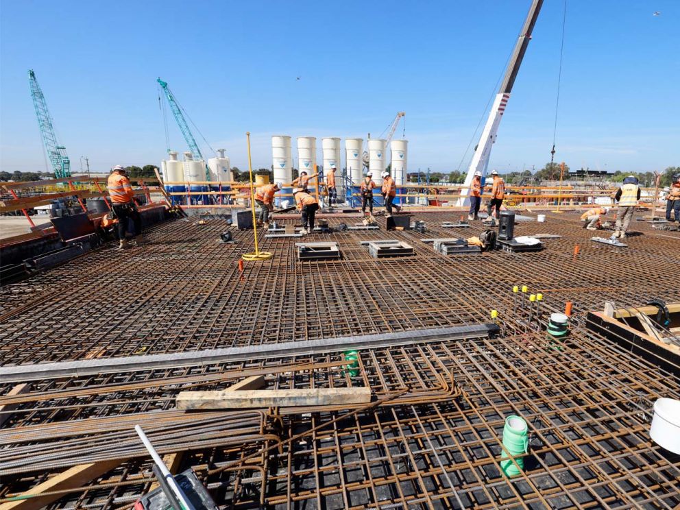 Construction works occurring on the Heatherton construction site. 