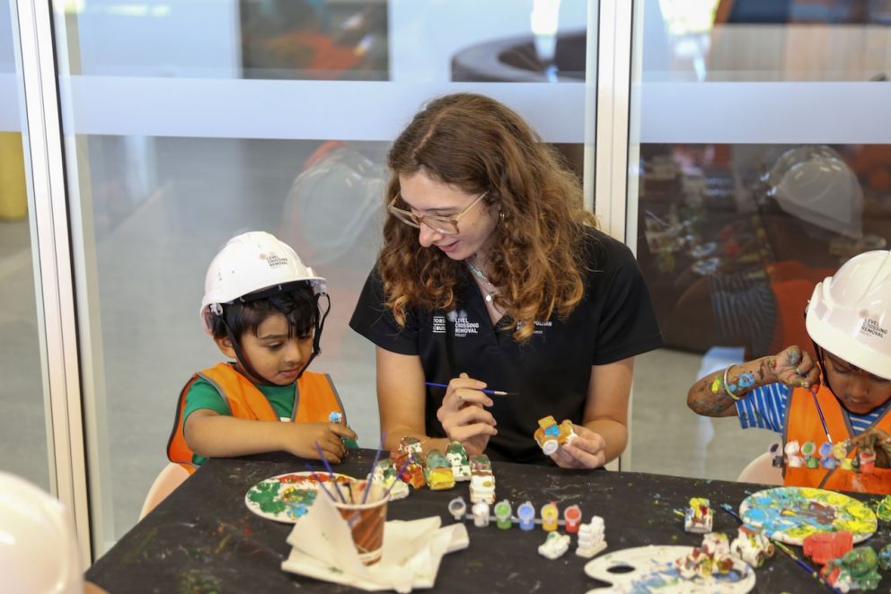 Kids enjoying the arts and crafts activities