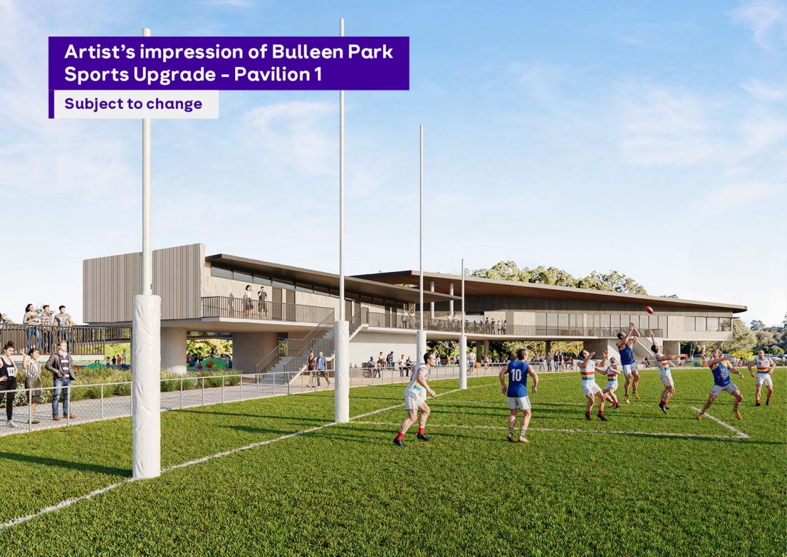 Artist's impression of Bulleen Park Sports Upgrade - Pavilion 1