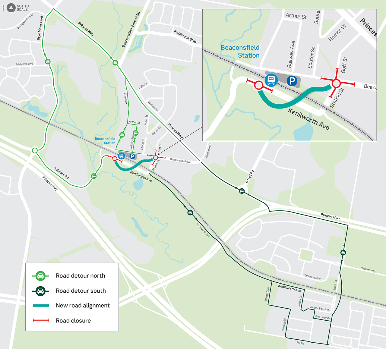 Station Street, Beaconsfield Road Closure Map