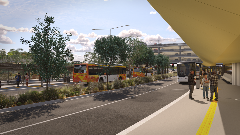 Artist’s impression of new bus platforms and car park