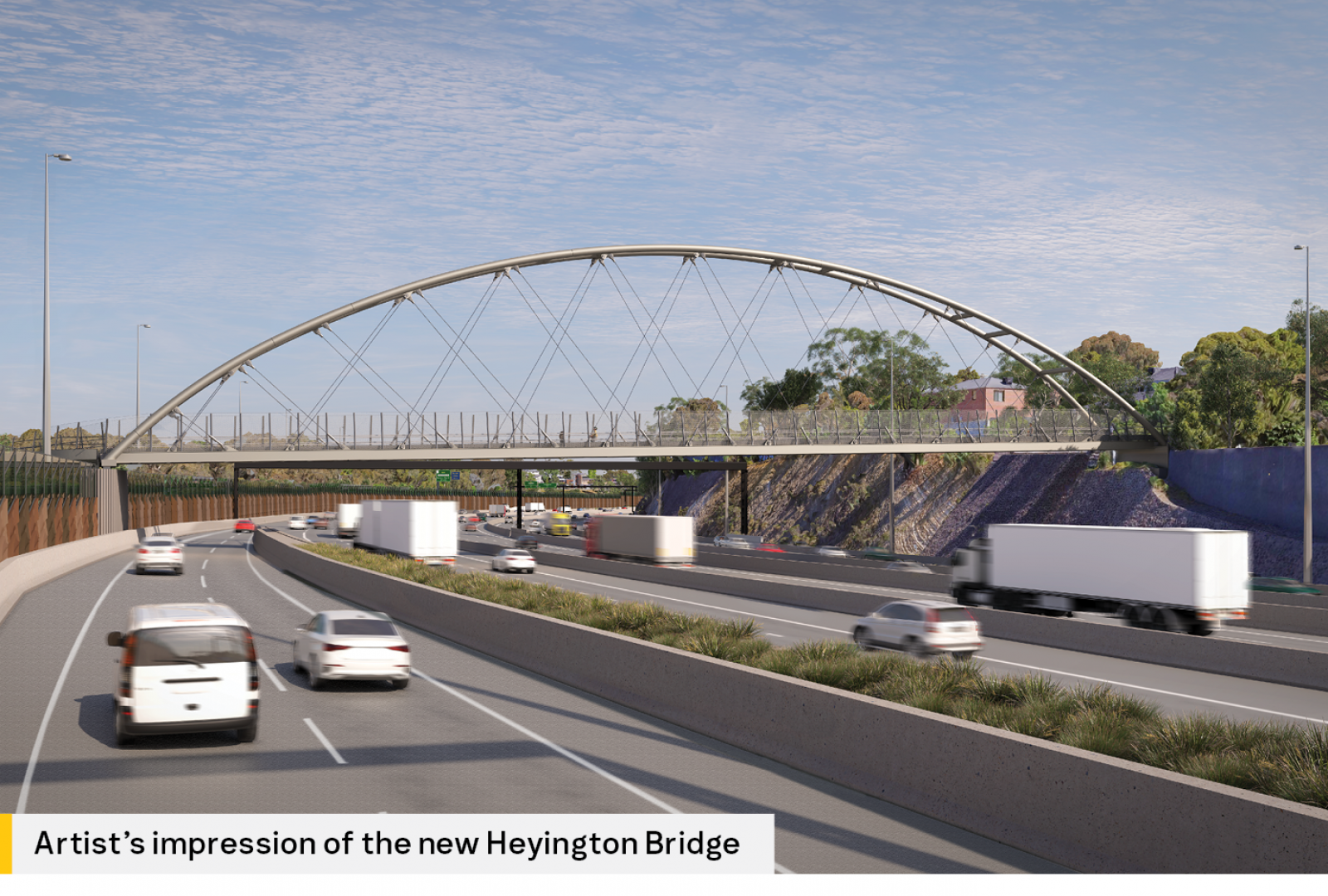 Artists impression of the new Heyington Bridge