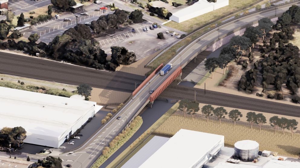 The new Maidstone Street road bridge looking towards Kororoit Creek. Artist impression only, subject to change