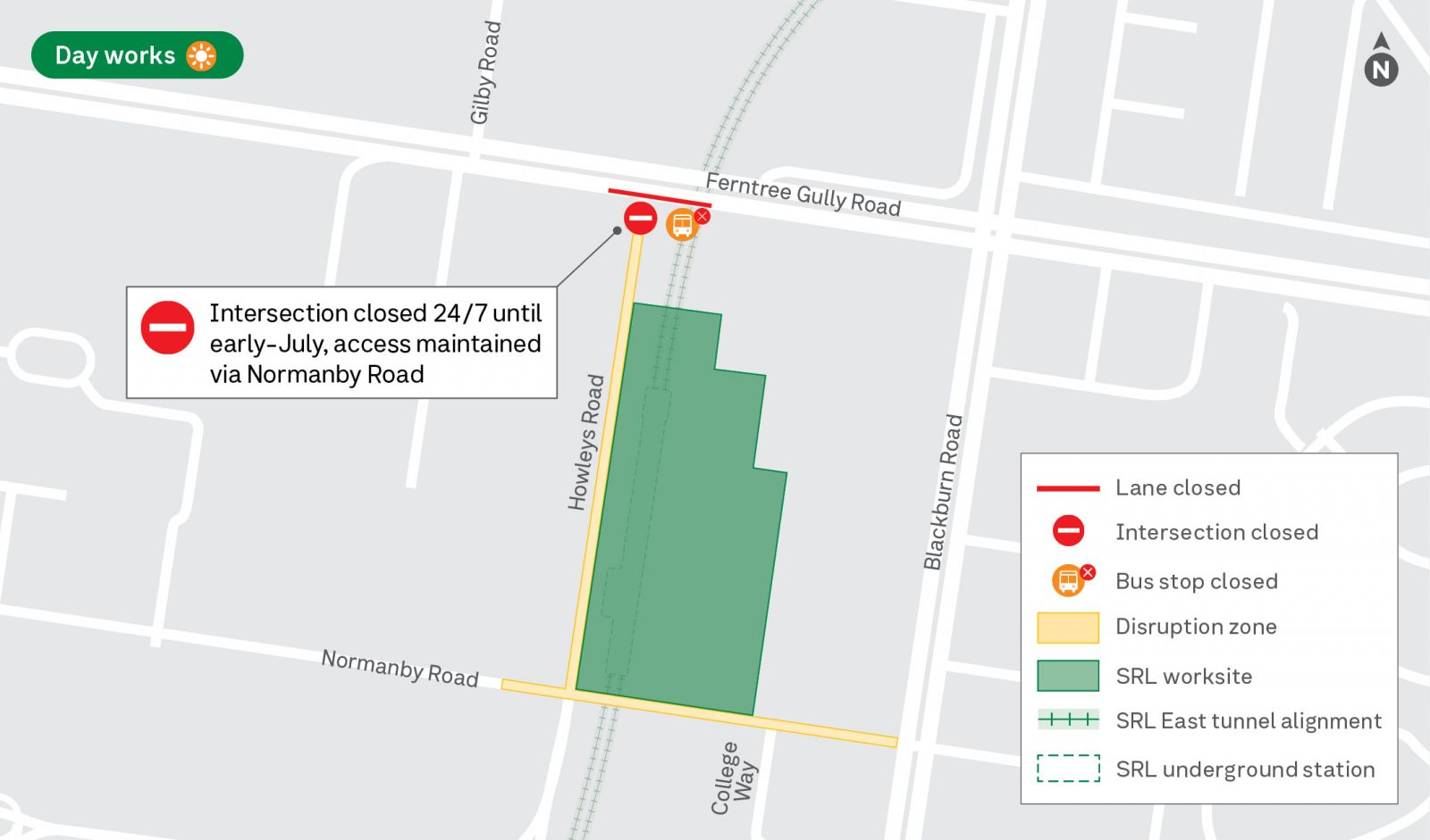 Works happening in Monash during July
