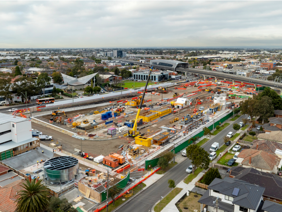 Major construction of SRL East underway in Clayton