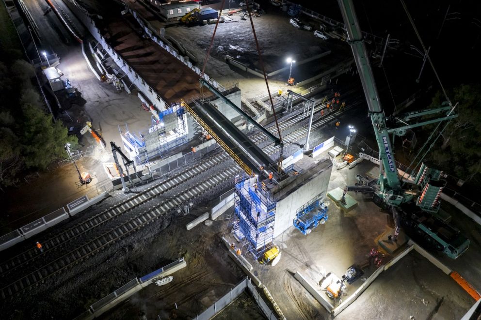 12 giant beams will support the new road bridge deck