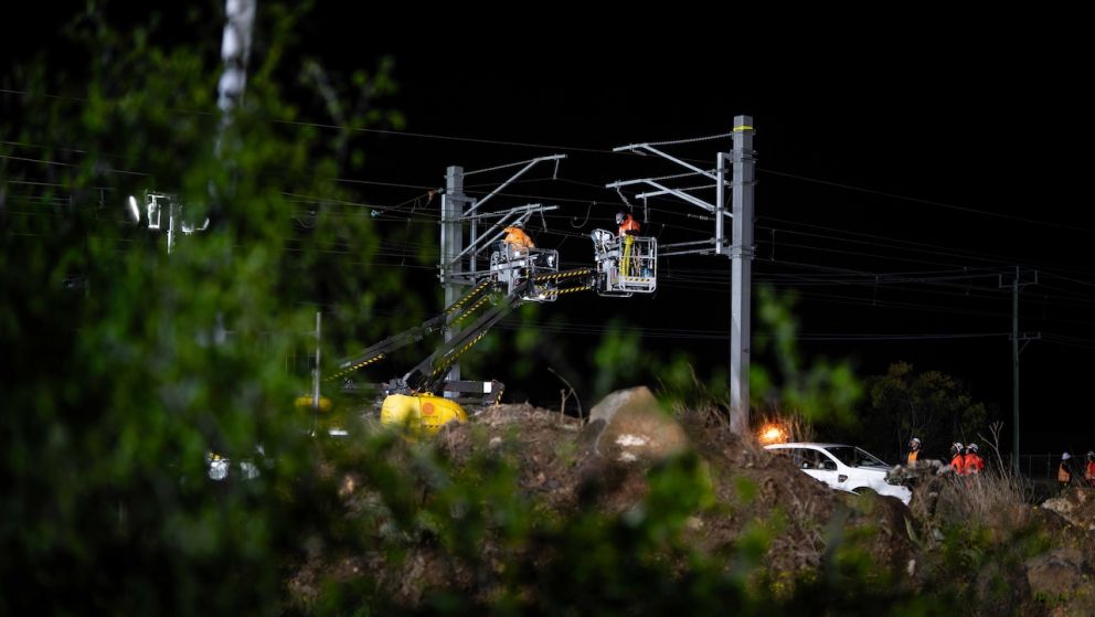 Crews are also completing 900 metres of overhead wire works in the rail corridor
