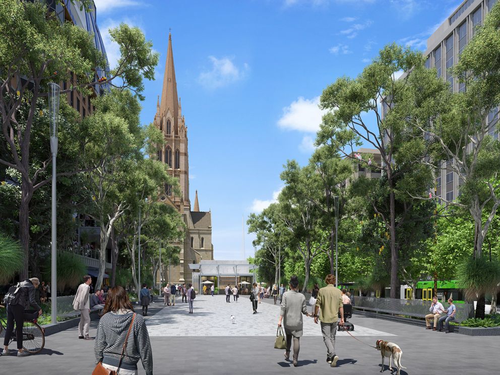 Artist impression of City Square above Town Hall Station