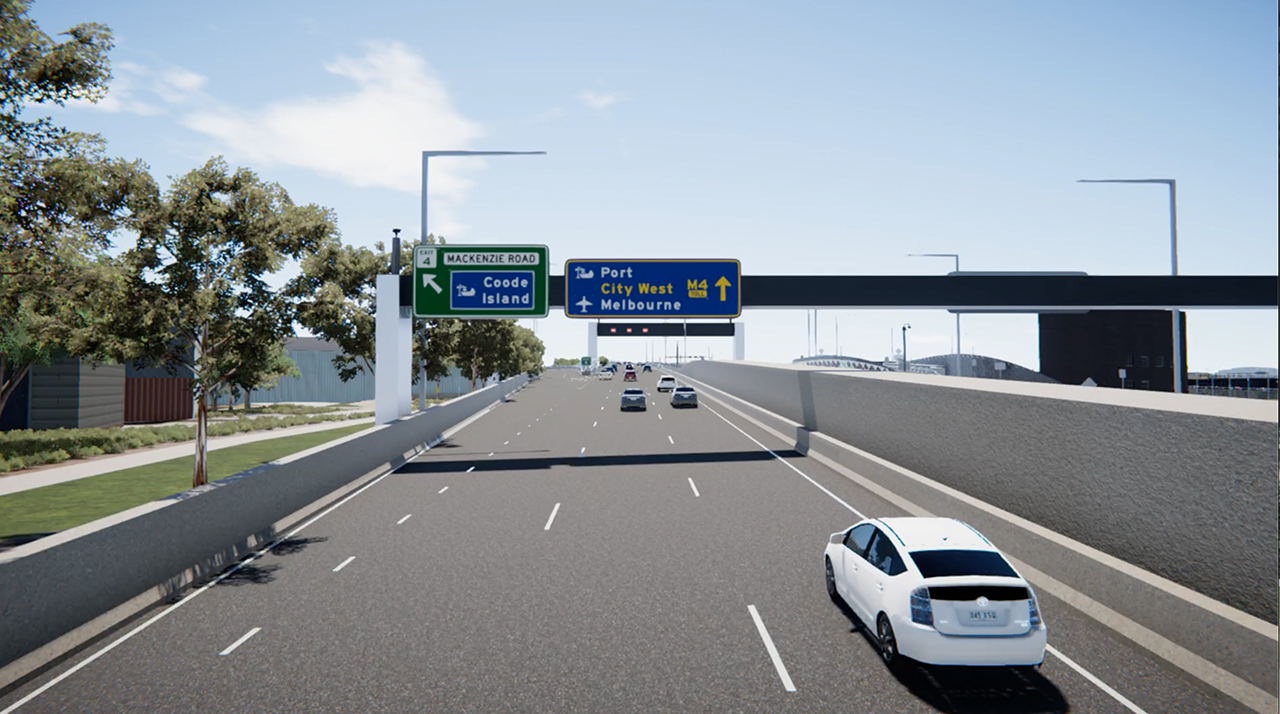 Signage - travelling to Port of Melbourne