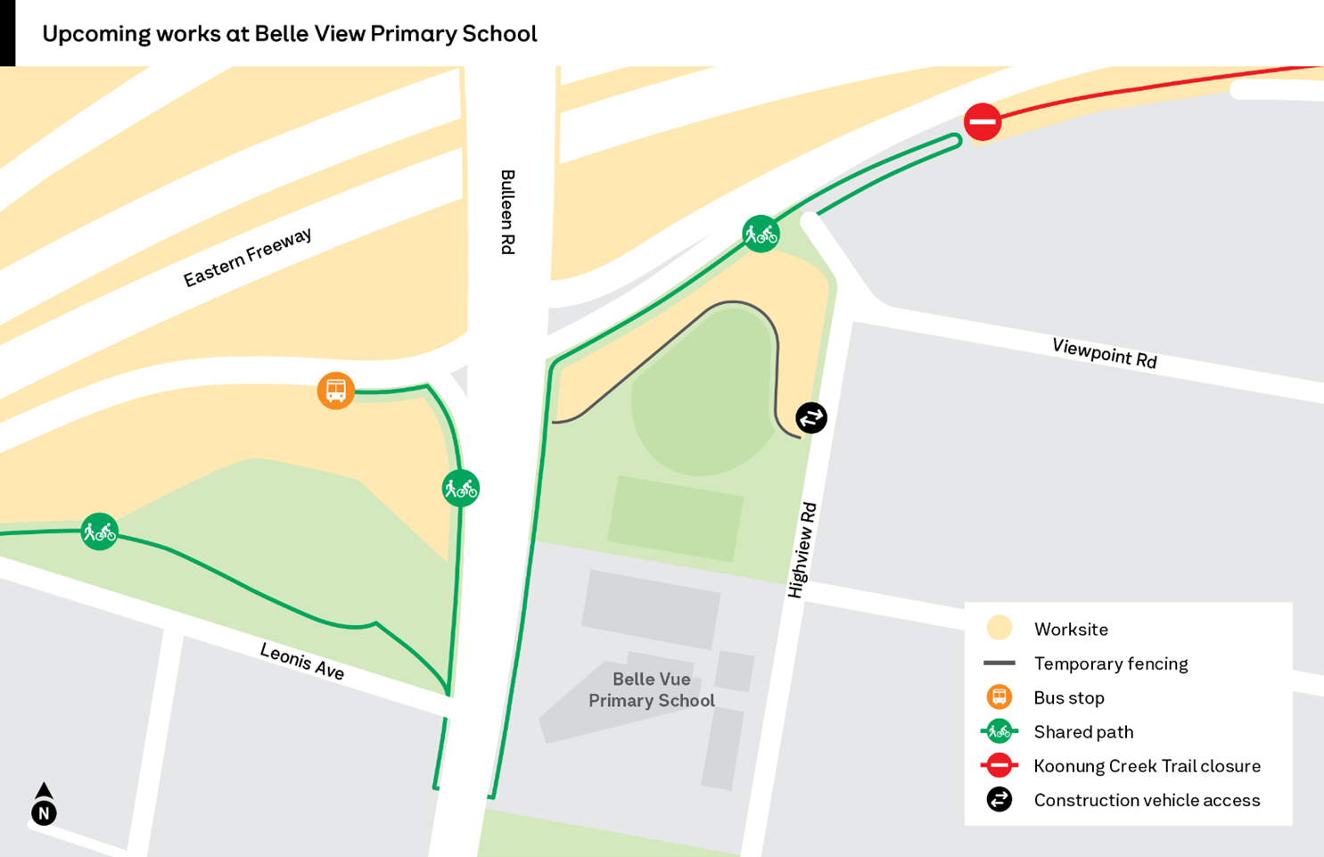 Map of Upcoming works at Belle View Primary School