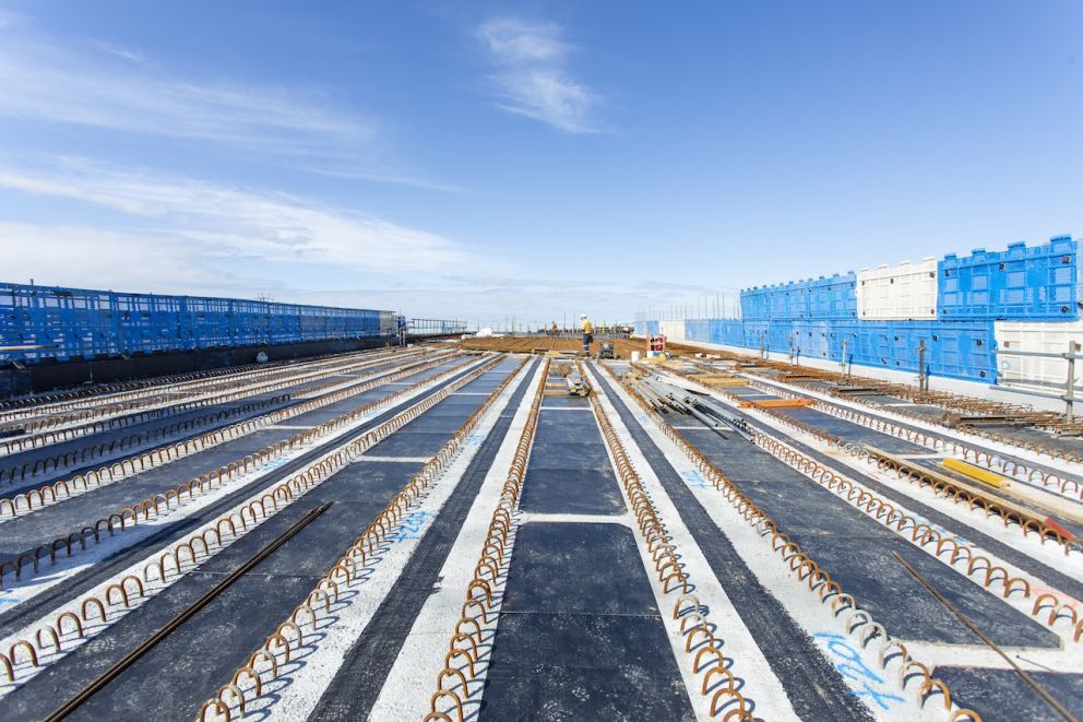 The deck of the new Hopkins Road bridge takes shape