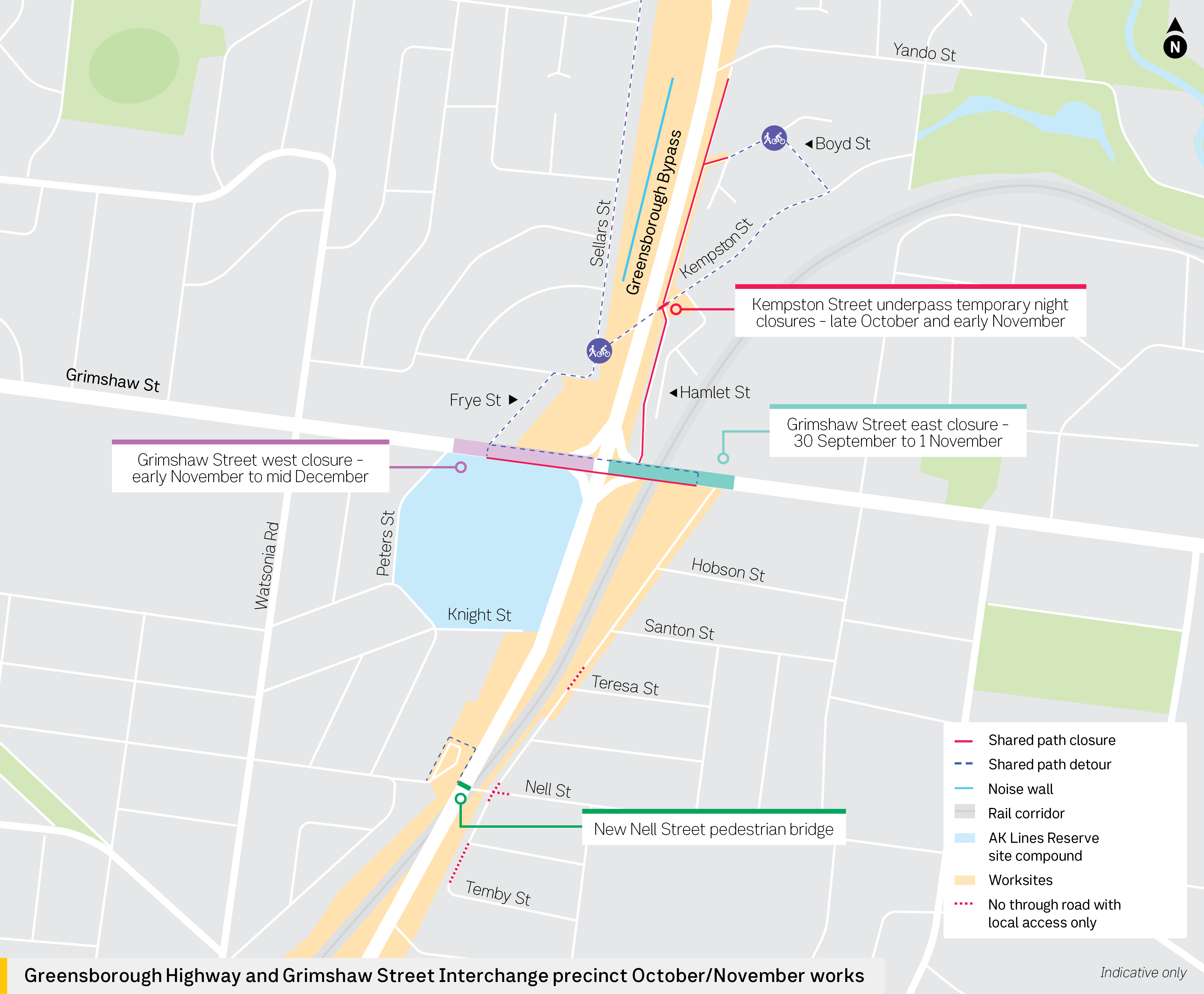 Map of works Greensborough Highway