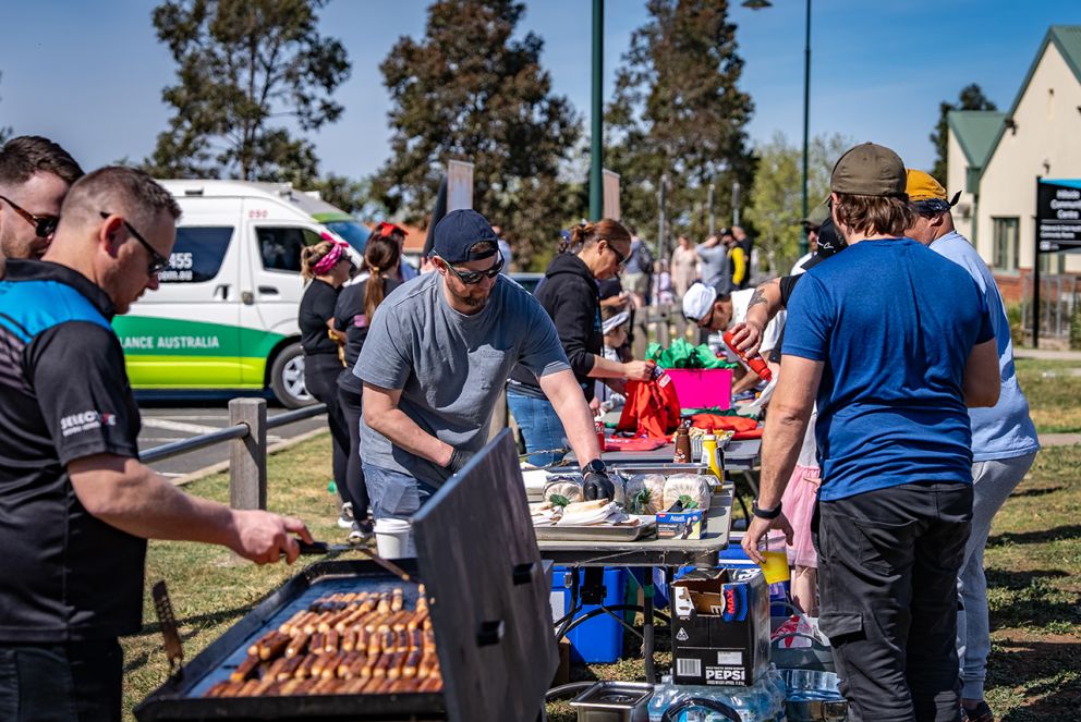 A sausage sizzle and other stalls fed the crowds