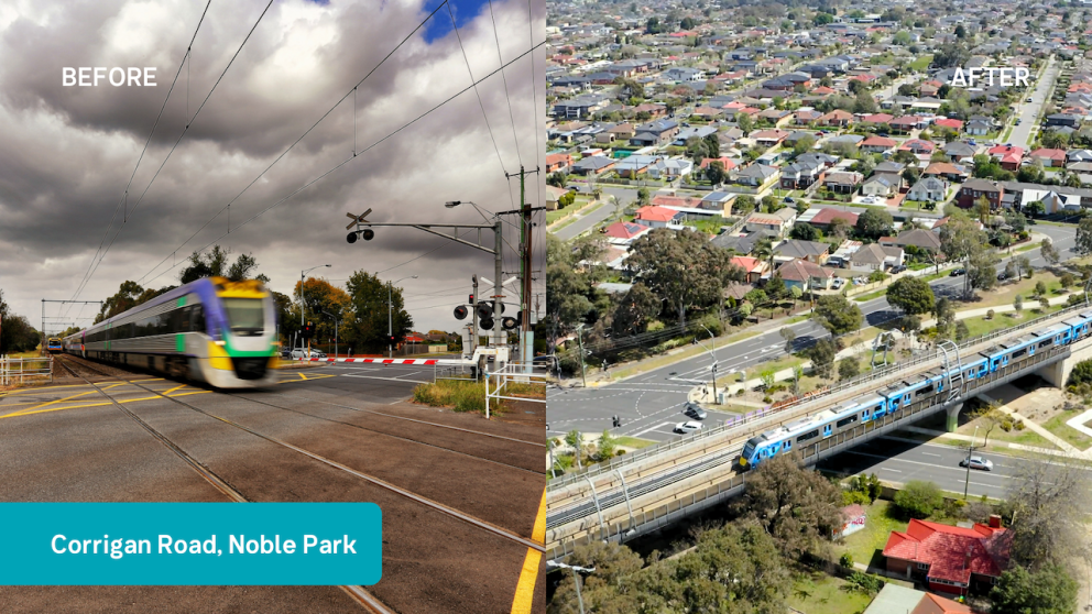 Corrigan Road, Noble Park before and after