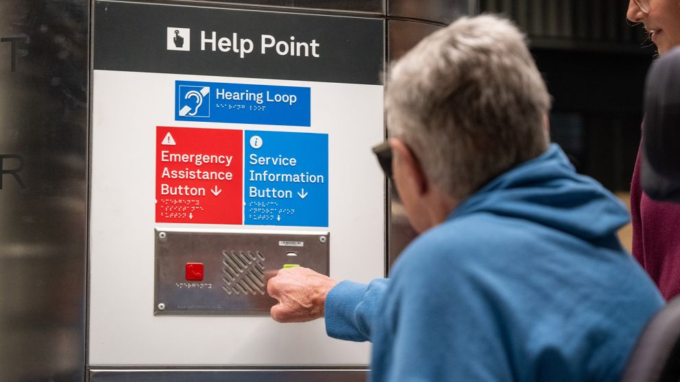 Press the red Help Point button to talk to customer service.