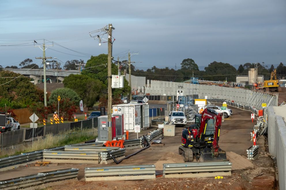 Works in the rail corridor at Melton