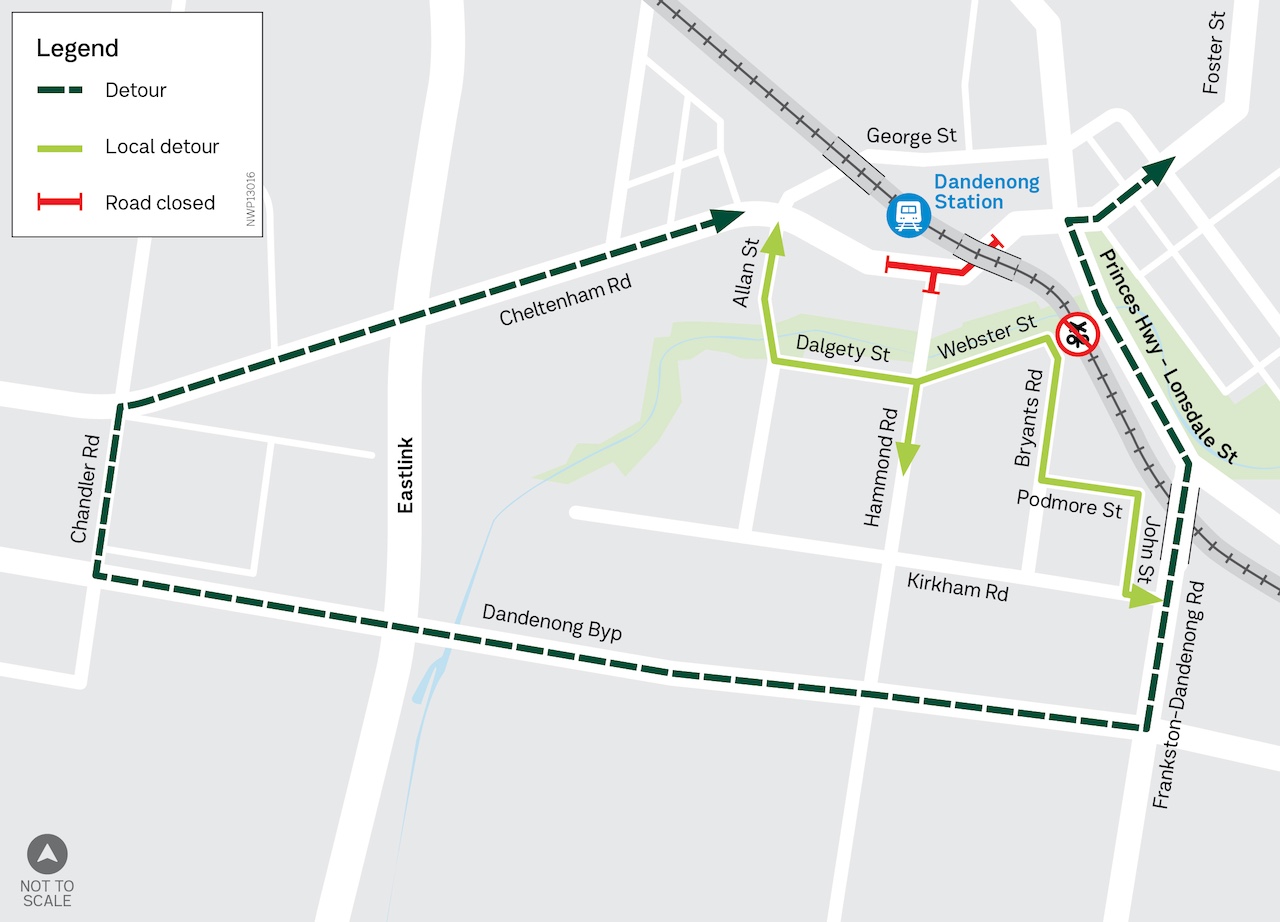 Cheltenham and Hammond roads intersection detour map