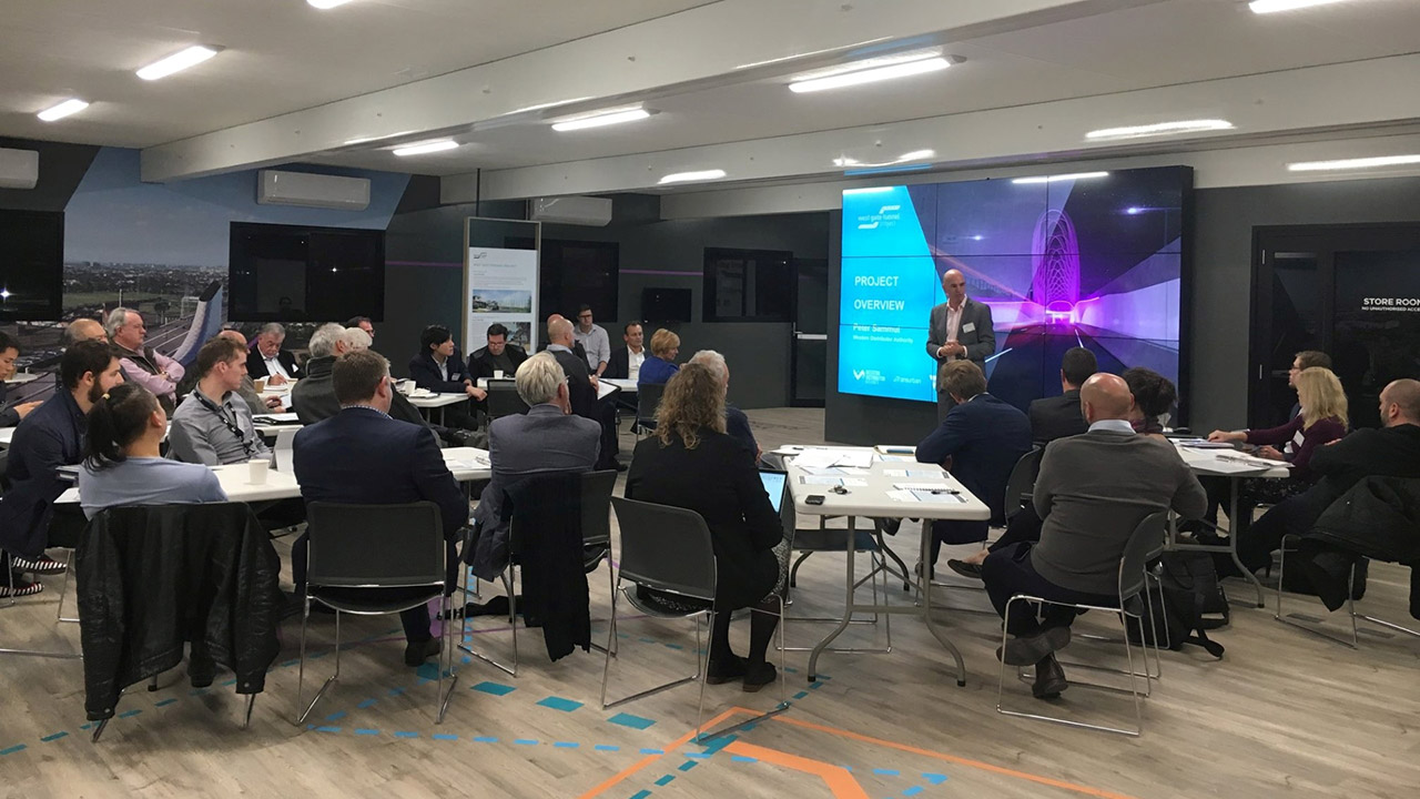 CLG members at a meeting, CEO Peter Sammut is presenting