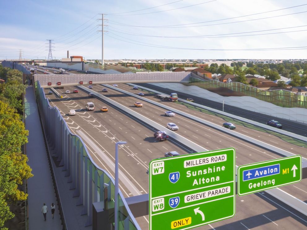 A render of the Muir Street pedestrian bridge.