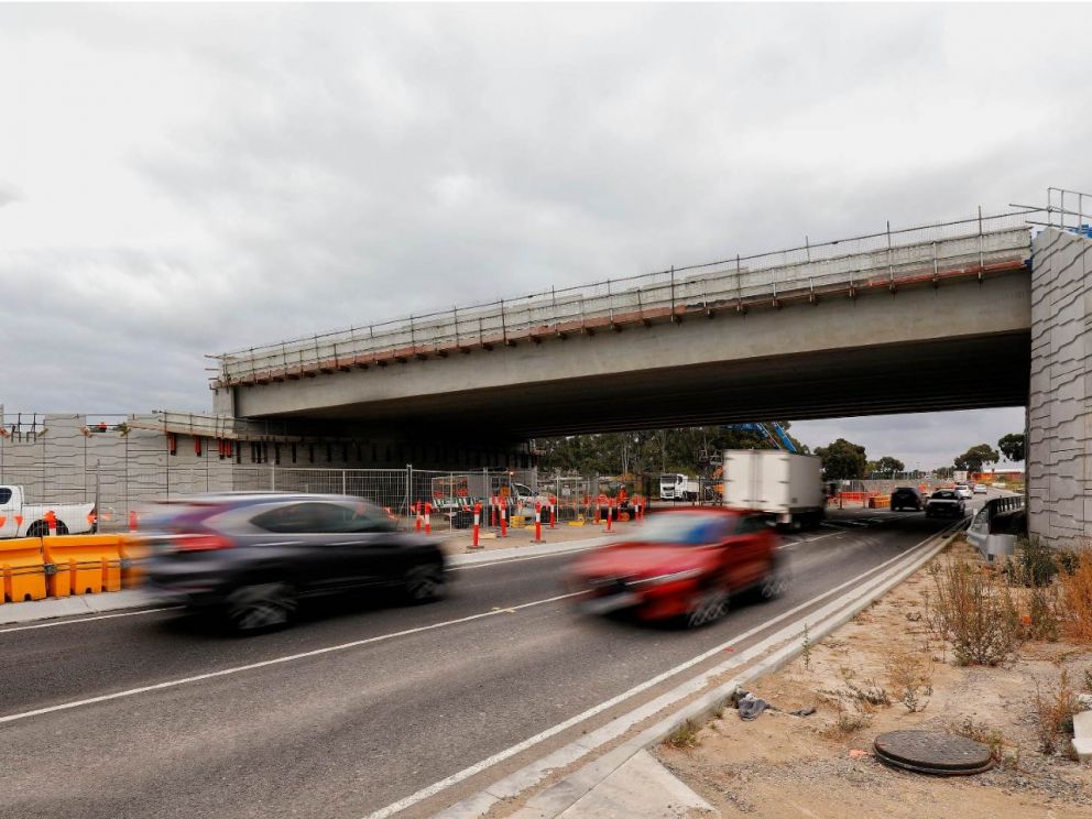 The new bridge over Old Dandenong Road.