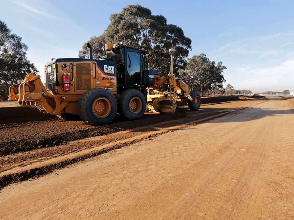 Works to build the foundations of the Freeway in Dingley Village - June 2020