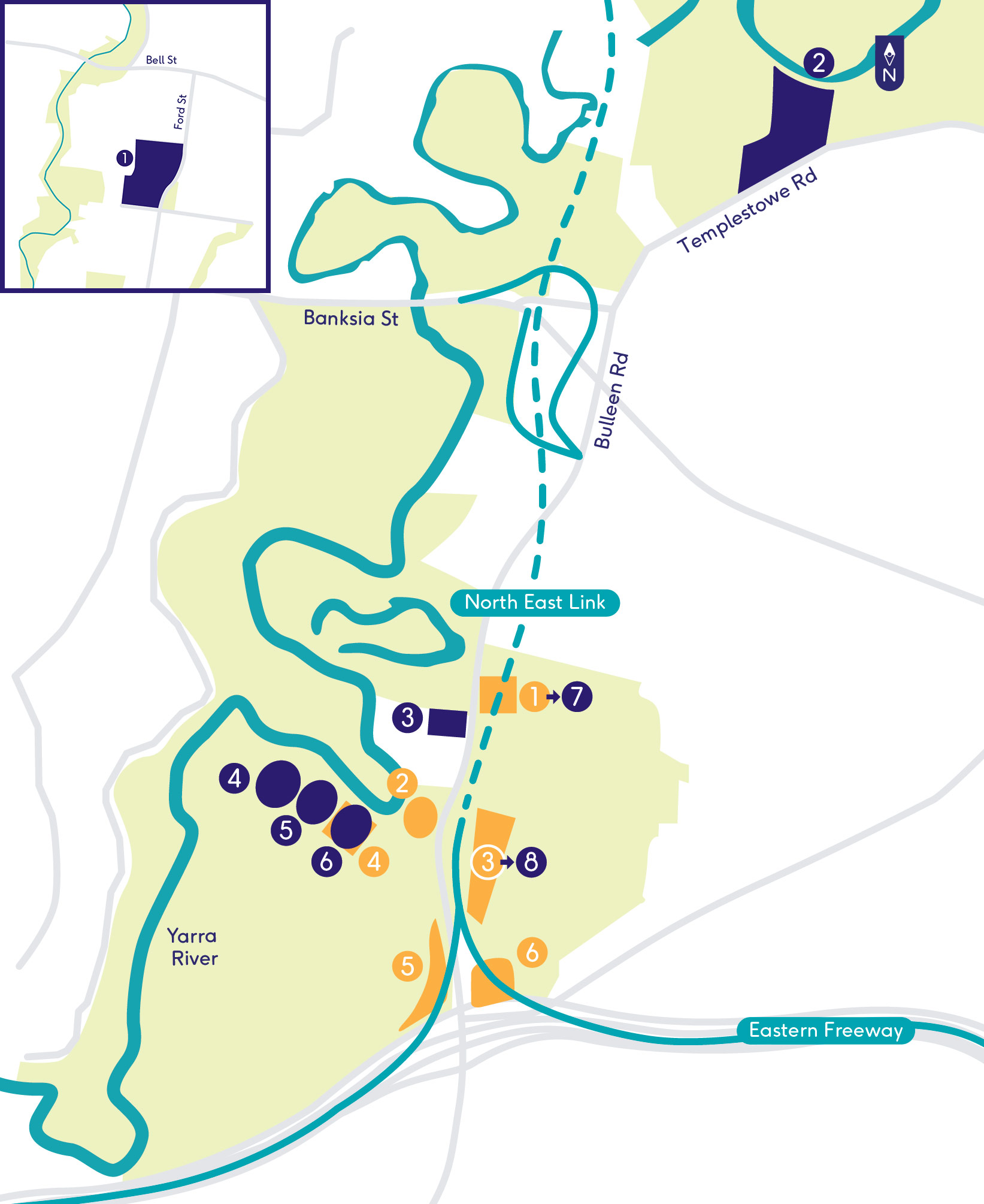 Bulleen Park area configuration