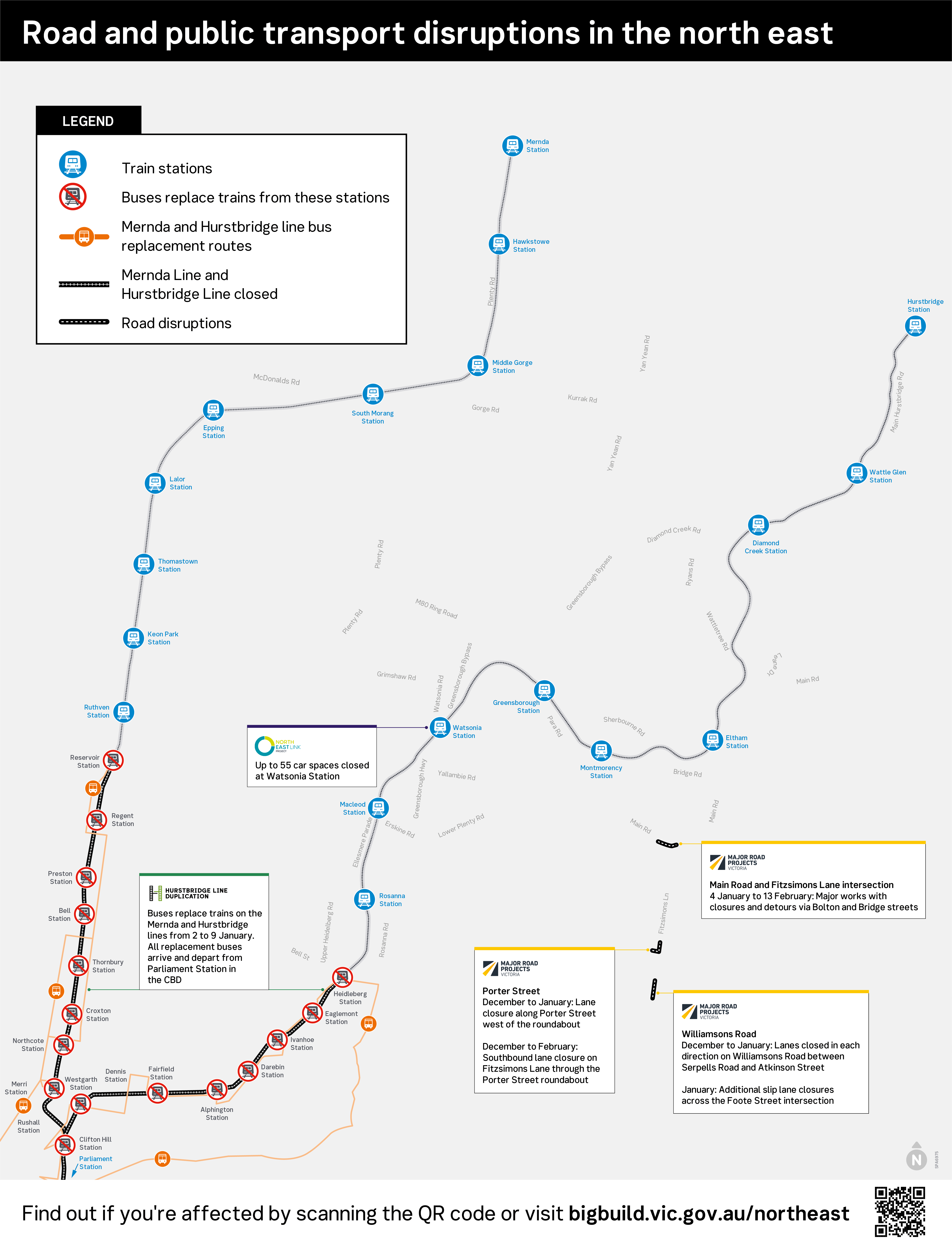 Summer road and rail disruptions in the north east Victoria’s Big Build