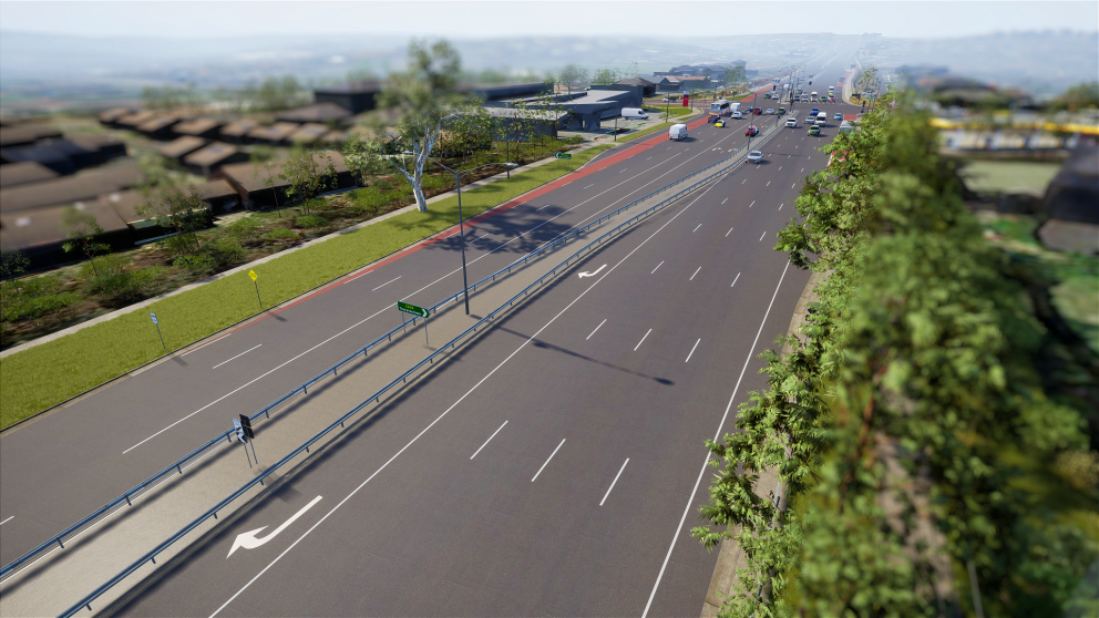 Artist impression of Fitzsimons Lane north of Porter Street