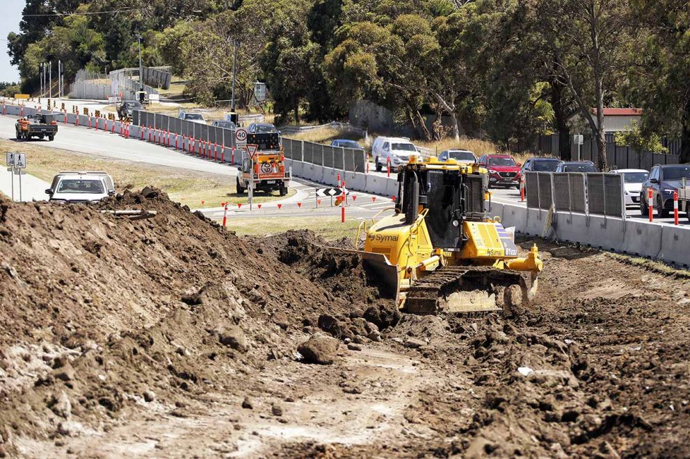 Excavation works on the Narre Warren North Road Upgrade near Belgrave-Hallam Road