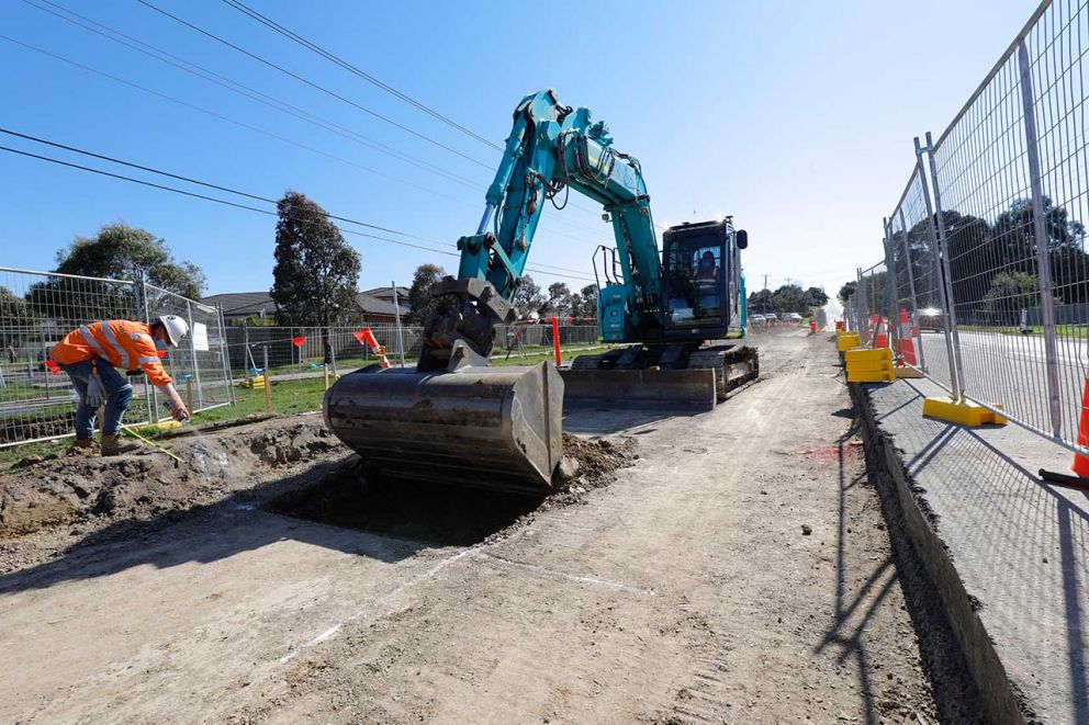 Excavating along Hallam North Road.